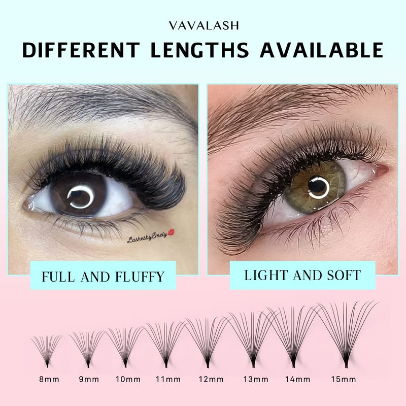 VAVALASH 600 Fans Premade Fans Eyelash Extensions 5D 6D 7D 8D 10D 12D 14D 16D 24D Premade Lash Fans 8-15mm Mixed Length Promade Loose Fans Thin Base Premade Volume Lash Extension(12D-0.05-D-8-15mm) - Image 5
