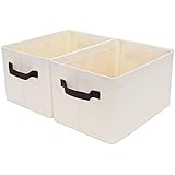 StorageWorks StorageWorks Storage Bins for Shelves with Metal Frame, Rectangle Storage Baskets, Large, Natural, 2-Pack  - Image 1
