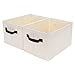 StorageWorks StorageWorks Storage Bins for Shelves with Metal Frame, Rectangle Storage Baskets, Large, Natural, 2-Pack  - Image 2