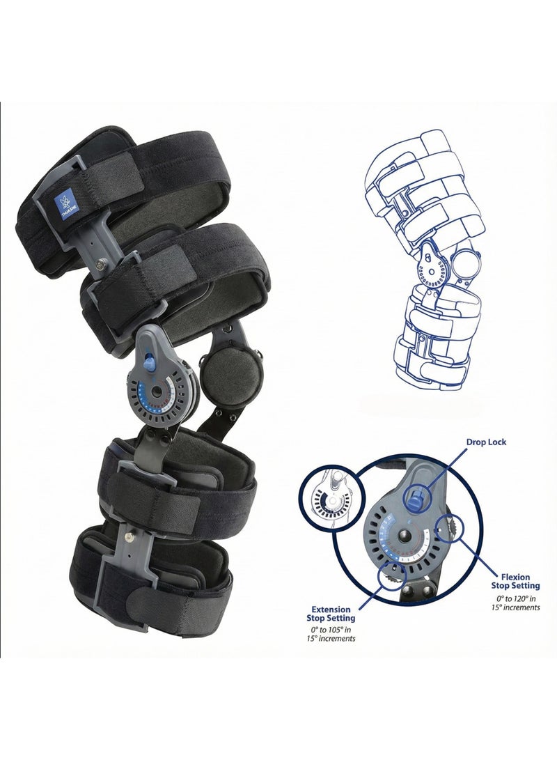 ثواسن دعامة الركبة Thuasne ROM-R بعد الجراحة – دعامة طبية قابلة للتعديل لإصابات الأربطة الشديدة وإعادة التأهيل - Image 3