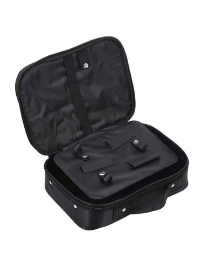 Hair Scissors Case Salon Scissors Storage Bag Stylish and Durable Hairdressing Tool Organizer Multi Layer Space Storage Magnet Buckle Design for Salon Barber Hair Stylist Black - Image 1
