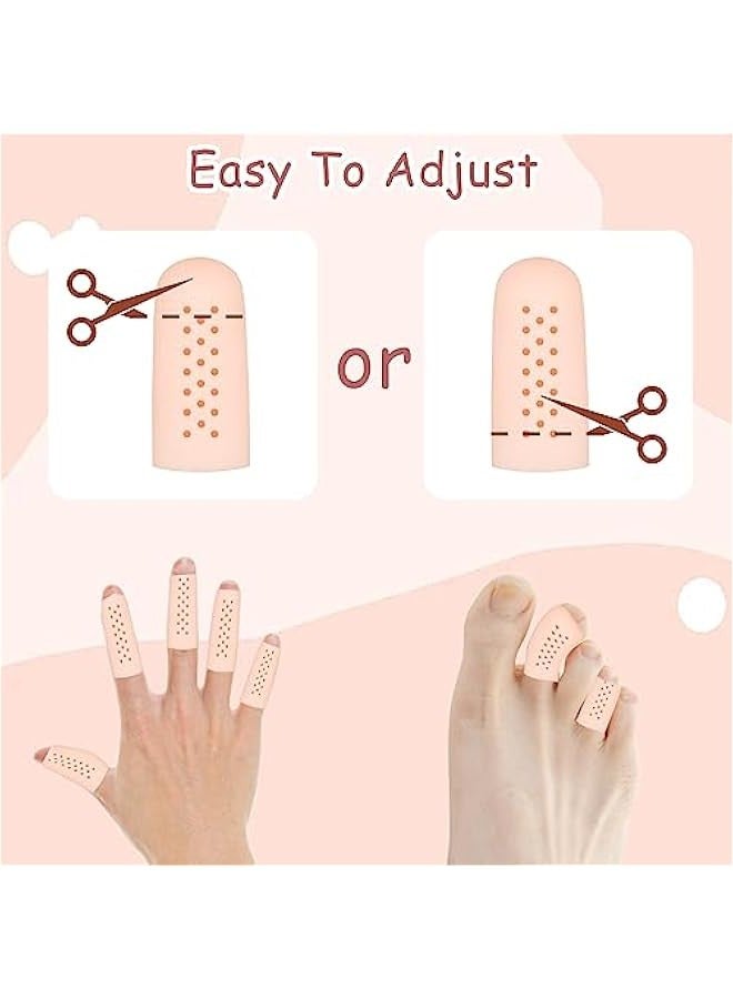 Generic 16-Piece Gel Finger Cots with Air Holes, Breathable Finger Protectors for Finger Tips - Caps Gloves for Wound, Cracking. - Image 3