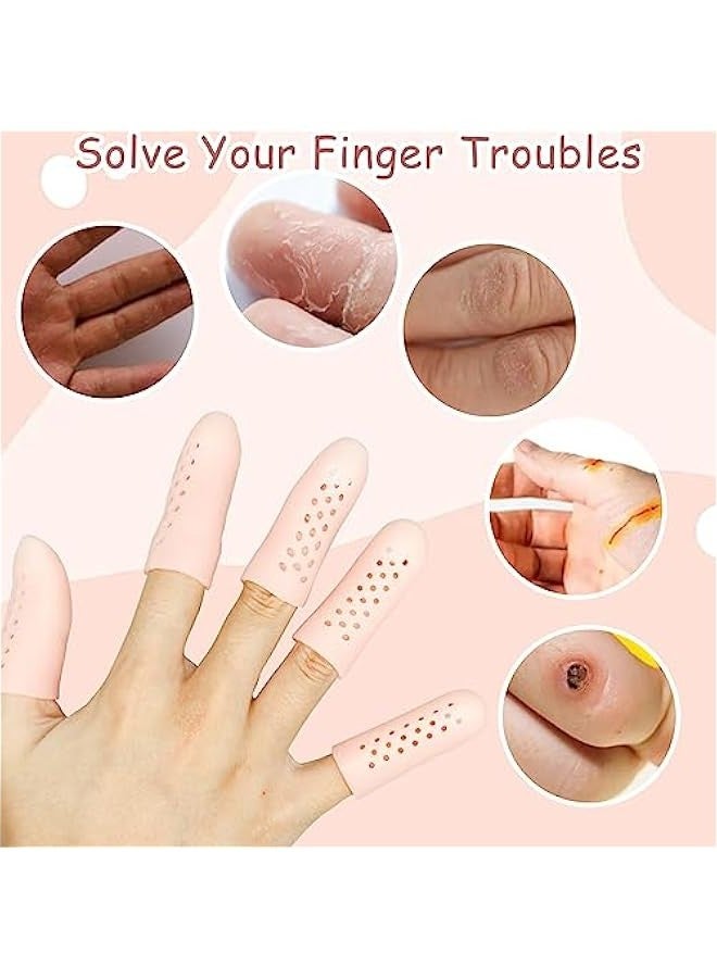 Generic 16-Piece Gel Finger Cots with Air Holes, Breathable Finger Protectors for Finger Tips - Caps Gloves for Wound, Cracking. - Image 5