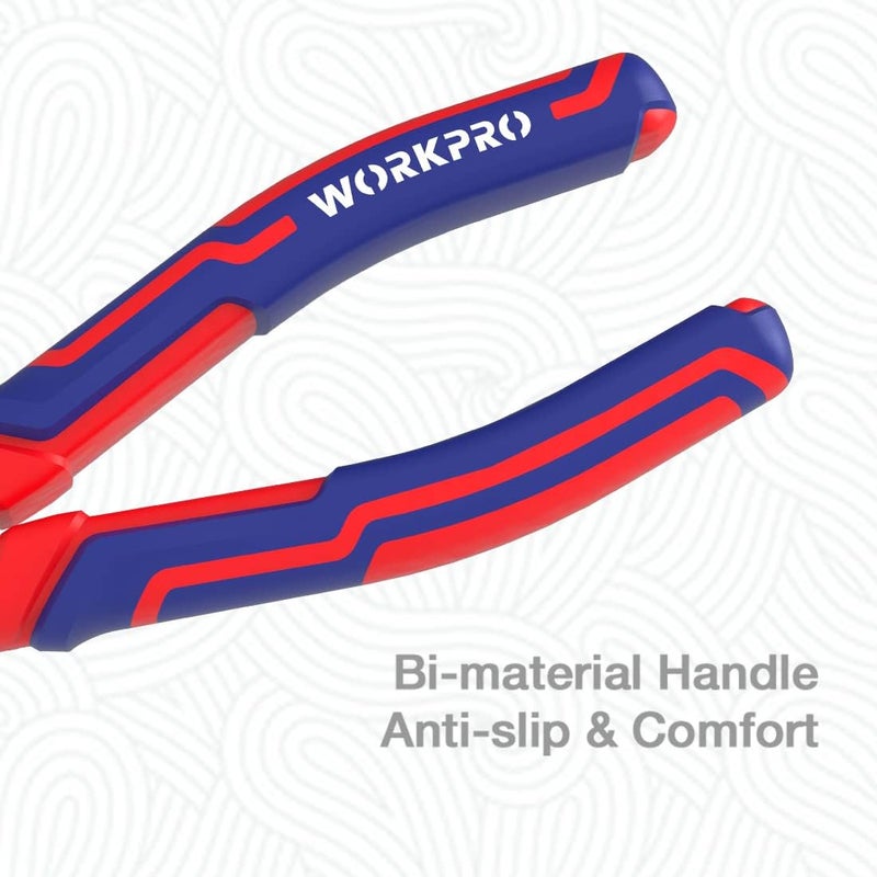 WORKPRO 7-Inch Diagonal Pliers in CRV Steel for Cutting Wires, Bi-material Handle Comfort Grip - Image 4