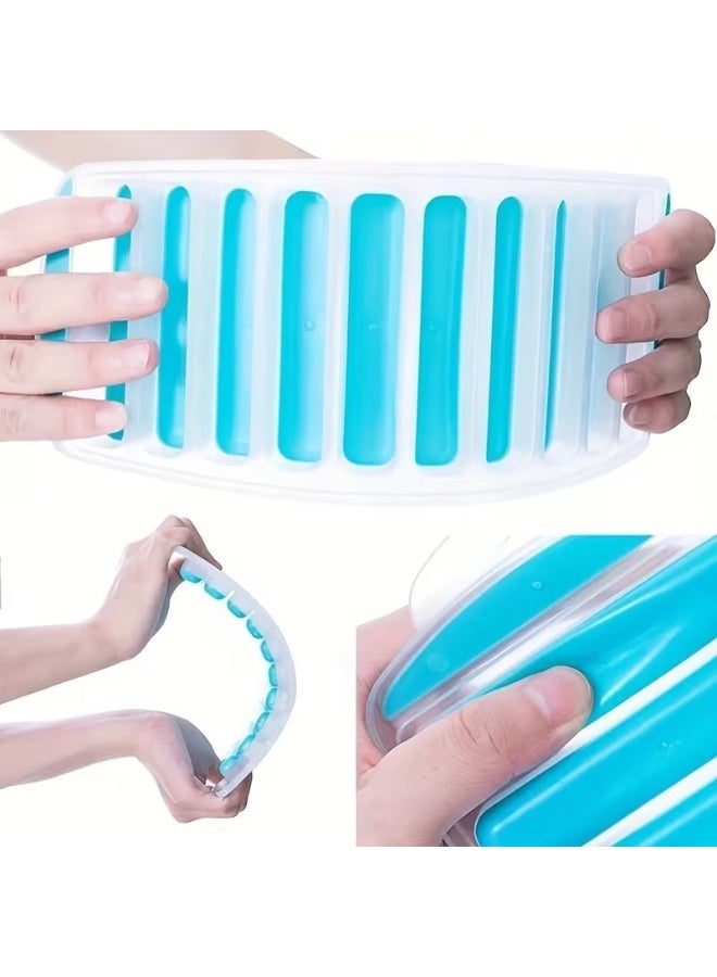 Goolsky 1pc Flexible Silicone Ice Tray with Easy Release and Stackable Design - Makes 10 Large Ice Cubes-food Grade PP Use healthy kitchen tools - Image 4