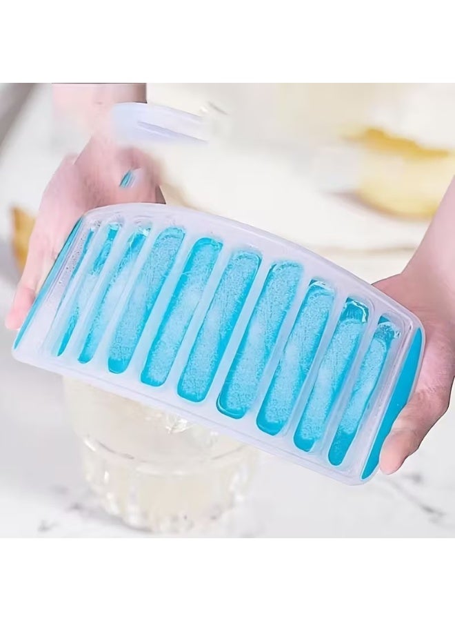 Goolsky 1pc Flexible Silicone Ice Tray with Easy Release and Stackable Design - Makes 10 Large Ice Cubes-food Grade PP Use healthy kitchen tools - Image 1