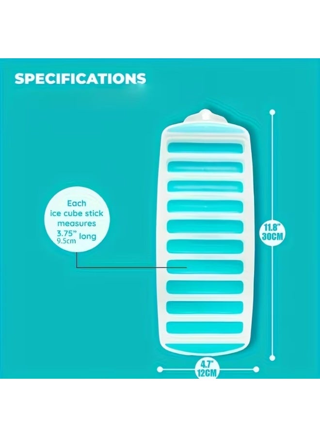 Goolsky 1pc Flexible Silicone Ice Tray with Easy Release and Stackable Design - Makes 10 Large Ice Cubes-food Grade PP Use healthy kitchen tools - Image 2