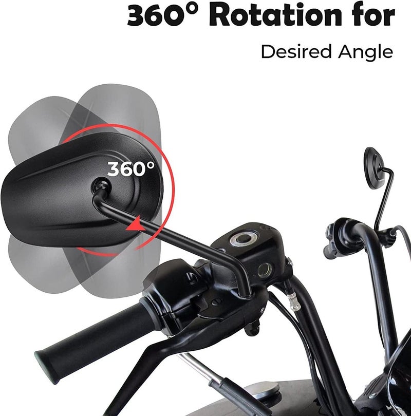 VPZMT 8mm Teardrop Rearview Mirrors Compatible with Harley Road King CVO Road Street Tri Glide Freewheeler Street XG500 XG750 Sportster XL883 1200 Softail Street Bob (Black) - Image 2