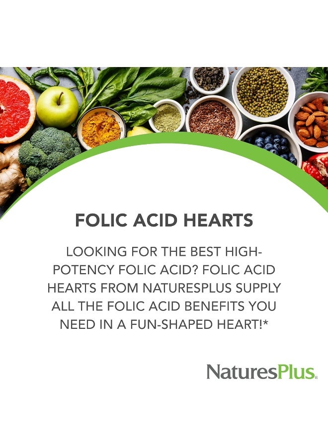 NaturesPlus Folic Acid Hearts Dietary Supplement for Adults - Image 3