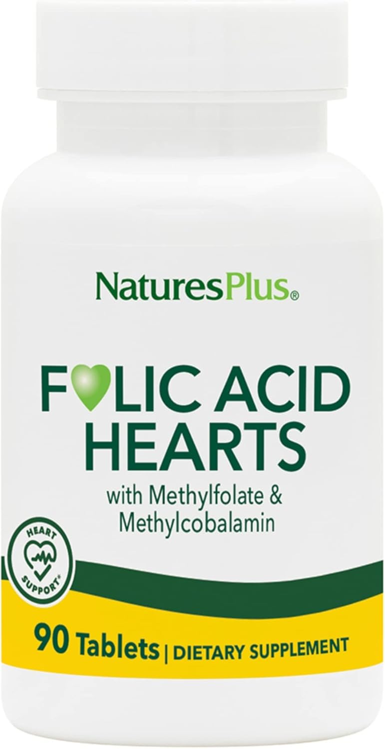 NaturesPlus Folic Acid Hearts Dietary Supplement for Adults - Image 1
