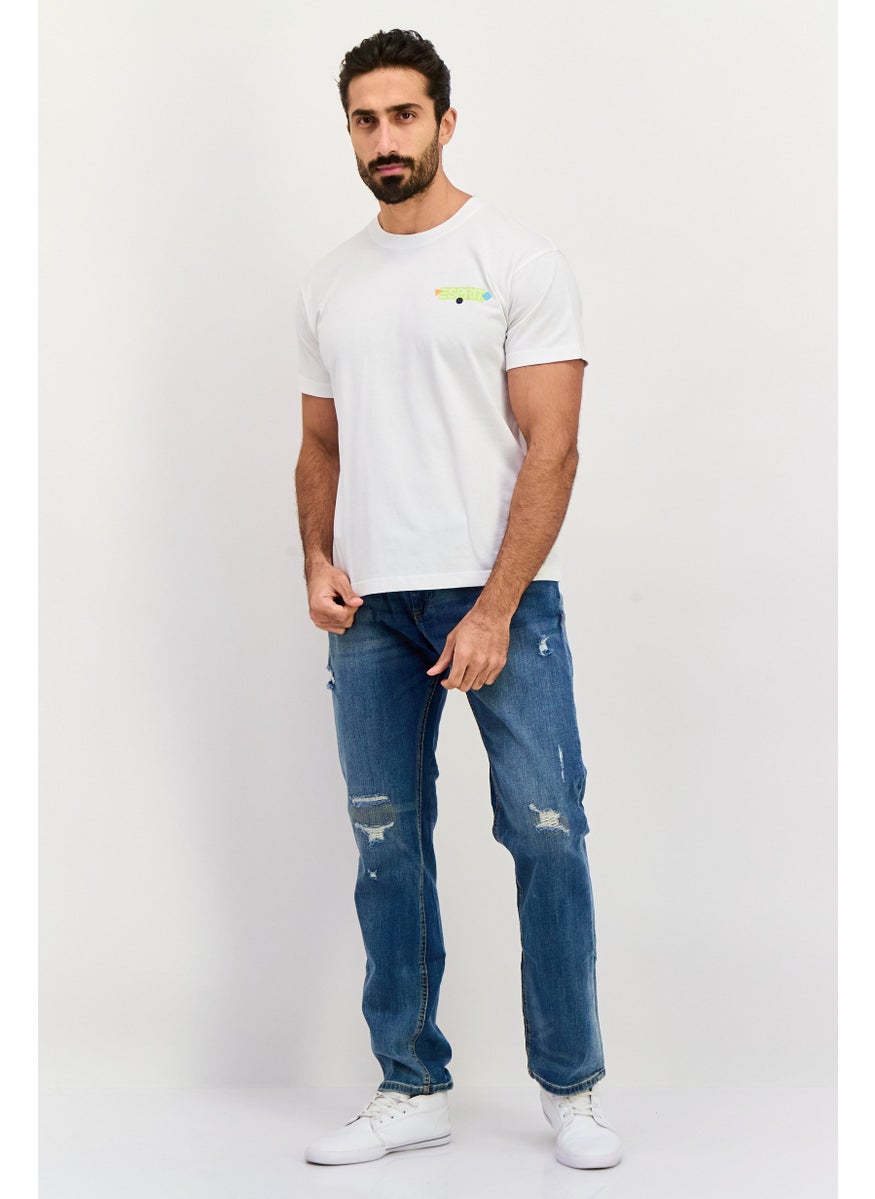 ESPRIT - Men Crew Neck Short Sleeves Brand Logo T-Shirt, White - Image 1