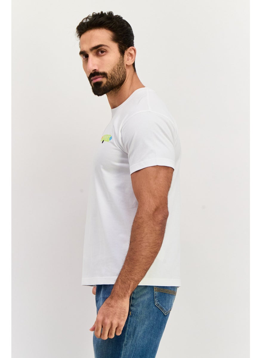 ESPRIT - Men Crew Neck Short Sleeves Brand Logo T-Shirt, White - Image 1