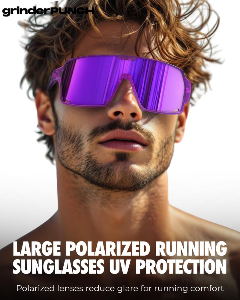 Grinderpunch Polarized Sport Sunglasses For Men And Women  Lightweight Sun Glasses With Uv Protection For Baseball Picketball Snow Hiking Cycling Running Fishing (Purple) - Image 2