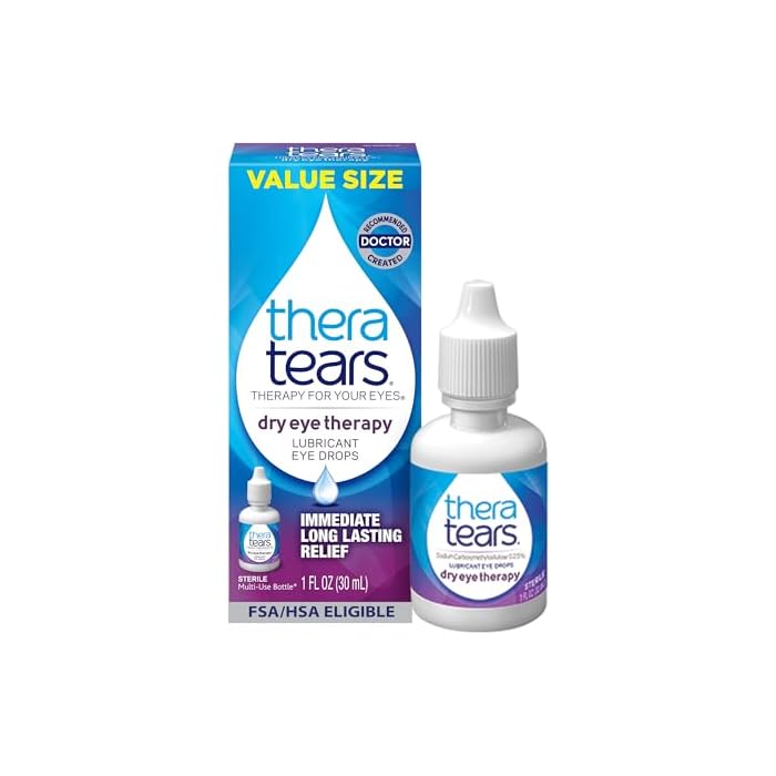 TheraTears Dry Eye Therapy Eye Drops for Dry Eyes, 1.0 Fl Oz - Image 1