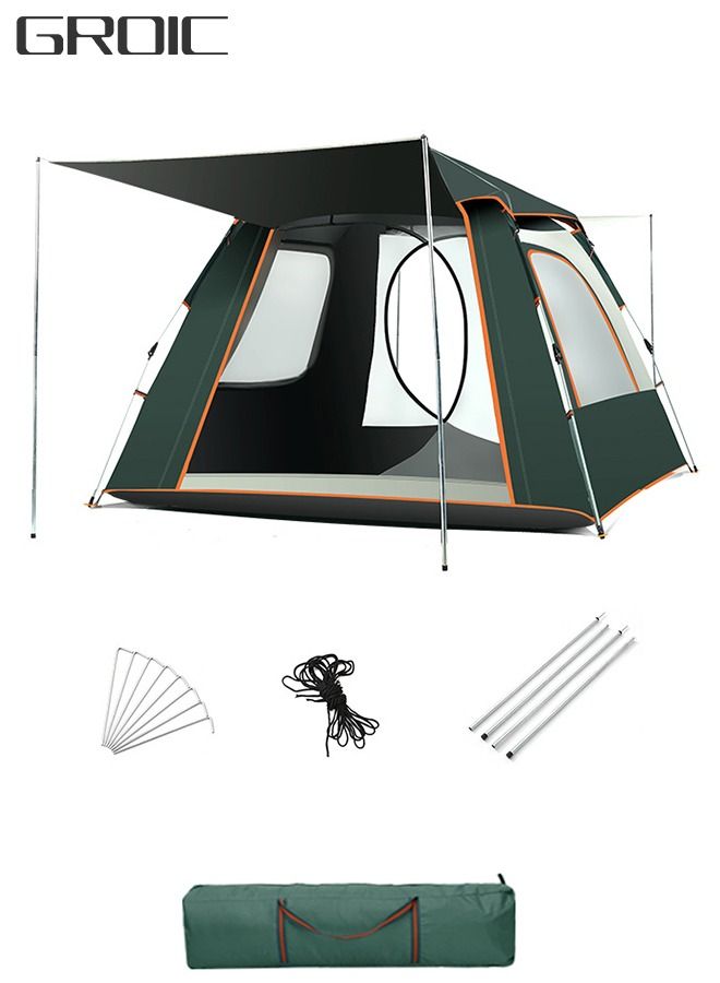GROIC Pop up Outdoor Camping Tent  with Caring Bag Automatic Lightweight Waterproof for Hiking or Beach-Dark Green - Image 1
