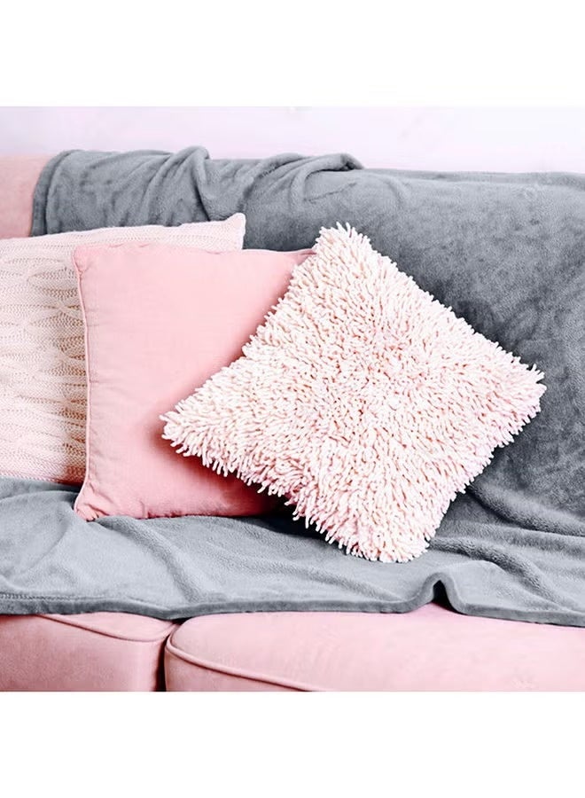 فيجن بطانية فلانل من الصوف الدقيق، 375 جرام لكل متر مربع - بطانية فائقة النعومة، بطانية سرير خفيفة الوزن ومريحة لجميع الفصول، رمادي، 200×230 سم - Image 4