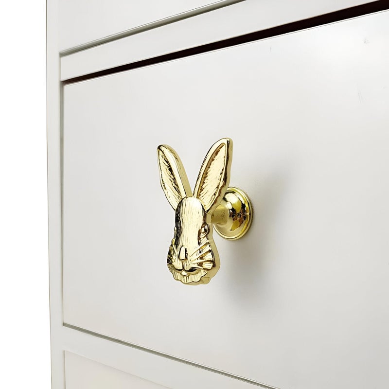 Furniture Handles - Decorative Rabbit-Shaped Knobs in Zinc Alloy for Kitchen Cabinets, Closets, Dressers, and Wardrobes, Easy to Install with Screws and Hardware Accessories (color-ancient tin) - Image 3