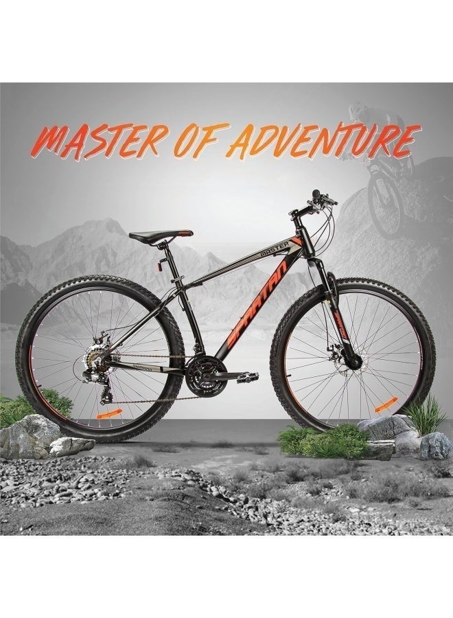 Spartan Master Hardtail 29-Inch Mountain Bike| 29 Inch Wheel Size| 21 Speed Shimano Gears | Adjustable Seat | Black Color - Image 5