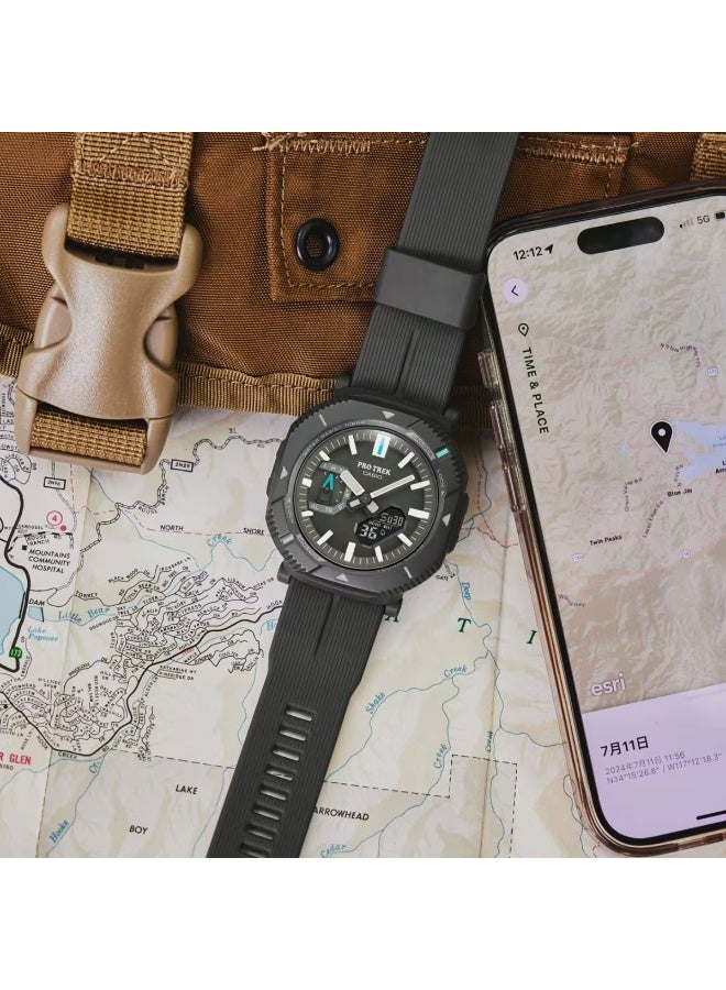 كاسيو Pro Trek Solar Bluetooth Outdoor Men’s Watch PRJ‑B001‑1D, 50.3 mm Black Bio‑Based Resin Case & Band, Smartphone Link, 100 m WR - Image 4