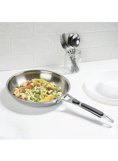 Wakefit Wakefit Triply Frying Pan | 5 Years Warranty, 24 cm, 2.5 mm Thick | Triply Stainless Steel Pan, Triply Stainless Steel Fry Pan, Triply Pan, Scratch Resistant, Induction & Gas Friendly (1.5 L, Silver)  - Image 1