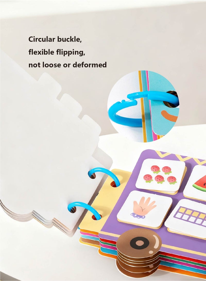 كتاب الأرقام الهادئ للصغار - كتاب نشاط تعليمي قابل لإعادة الاستخدام للقص واللصق، لعبة تنمية المهارات الحركية الدقيقة وتعلم العد للرياضيات المبكرة للأطفال من 3-5 سنوات - Image 4