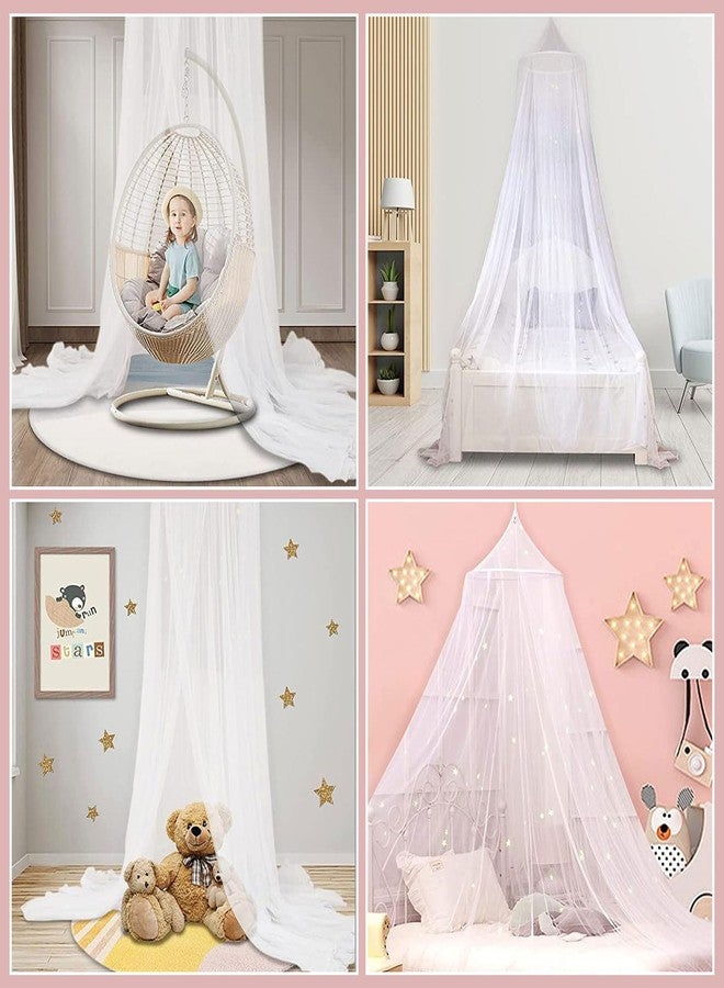 HDFCLUP 4 Pack Mosquito Net for Bed, King Canopy Bed Curtains Queen Size from Ceiling,Dome Mosquito Netting Bed Tent Twin Girls Canopy Bed Decor for Baby Crib,Kid Bed and Adult Beds - Image 4