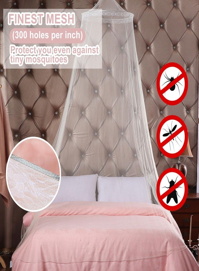 HDFCLUP 4 Pack Mosquito Net for Bed, King Canopy Bed Curtains Queen Size from Ceiling,Dome Mosquito Netting Bed Tent Twin Girls Canopy Bed Decor for Baby Crib,Kid Bed and Adult Beds - Image 2