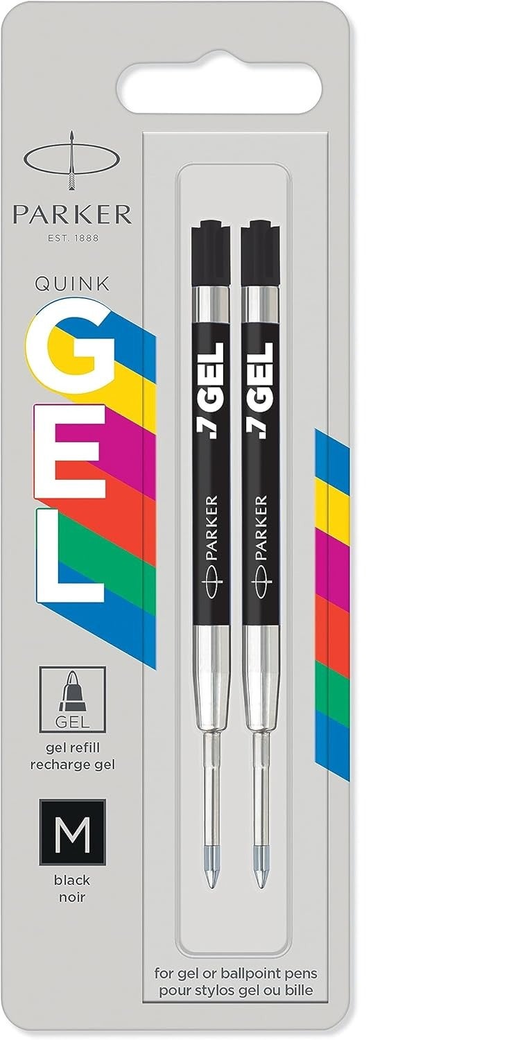 Nan Parker Jotter Originals Gel Pen Refills - Smooth Black Gel Ink, Medium Tip (0.7mm), 2 Count - Image 1