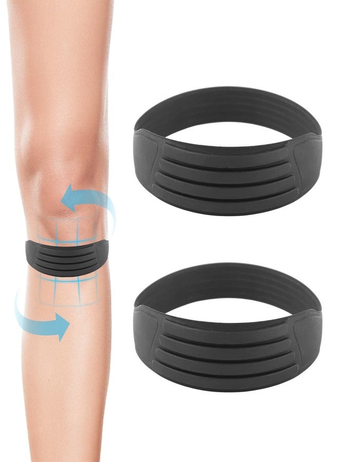 NQEUEPN 2pcs Patellar Tendon Support Strap, Silicone Knee Band Flexible Patella Knee Strap Soft Knee Brace Patella Tendon Support for Running Basketball Sports Jumper Men Women (Grey) - Image 1