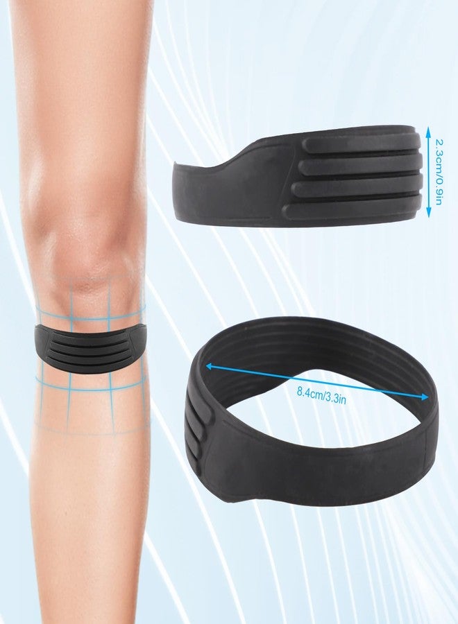NQEUEPN 2pcs Patellar Tendon Support Strap, Silicone Knee Band Flexible Patella Knee Strap Soft Knee Brace Patella Tendon Support for Running Basketball Sports Jumper Men Women (Grey) - Image 2