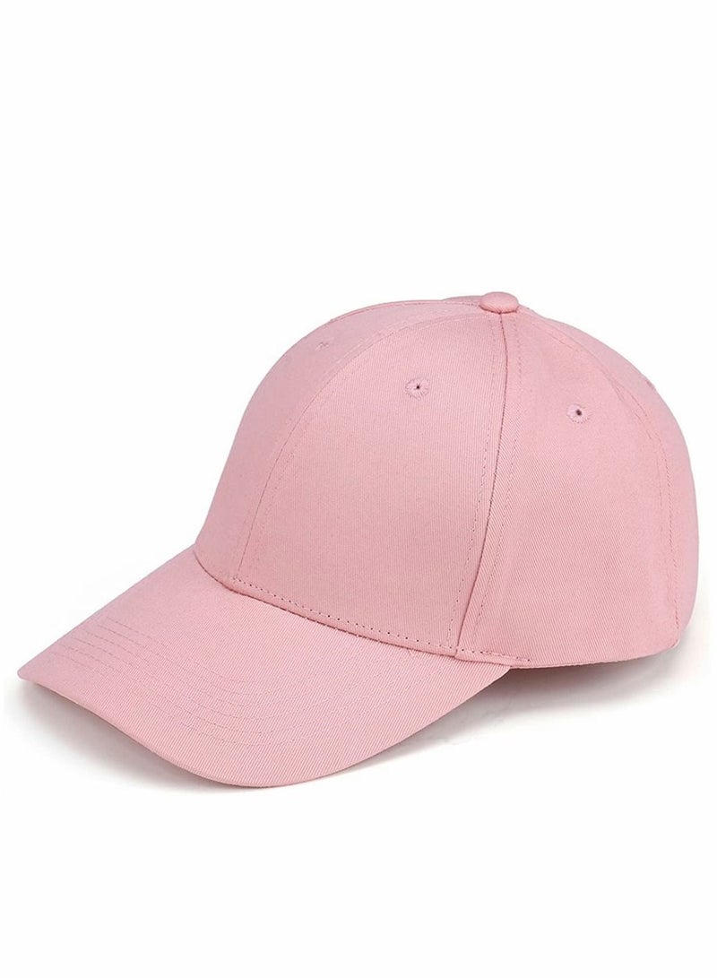 SYOSI Baseball Caps, Pink Baseball Hats, Plain Adjustable Baseball Cap, Classic Panel Hat, Fashionable Dad Hat Fit Outdoor Sports Sun Hat in Summer Fits Men Women, 1 Pcs  - Image 1