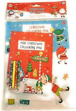 Design Group Christmas Xmas Play Pack Colouring pad Book Snowman elf Santa - Image 1