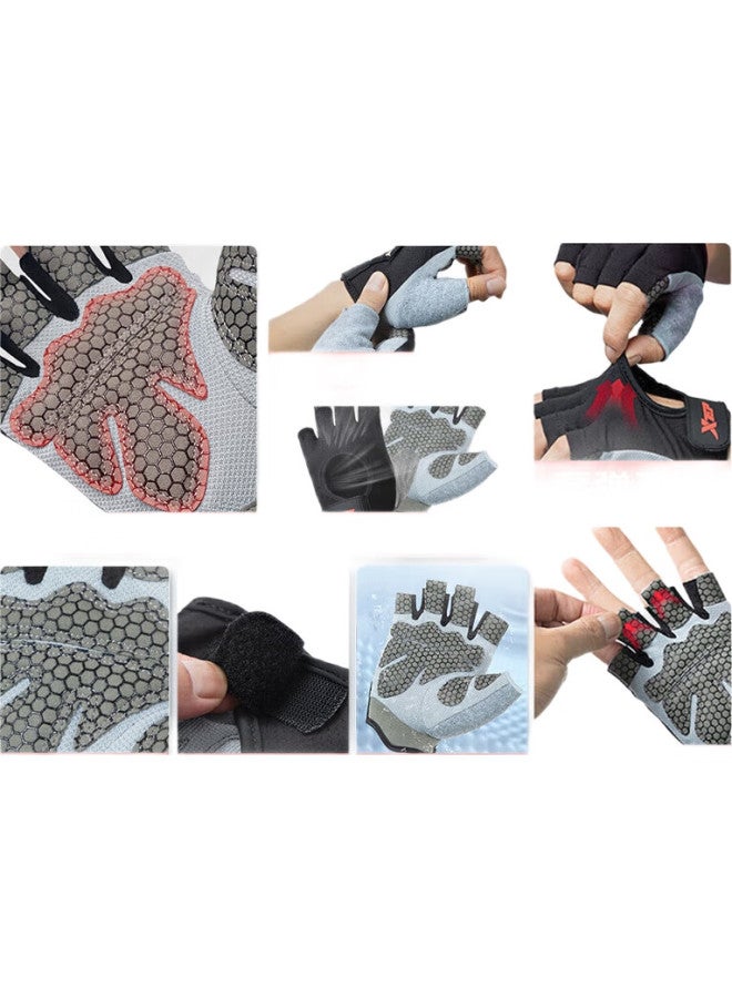 Xtep Fitness Gloves Cycling Men Sports Pull-Up Bar Anti-Slip Bicycle Mountain Climbing Training Half Finger Dumbbell Anti-Cocoon - Image 2