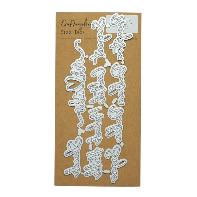 CrafTangles Steel Dies Wedding Sentiments Set of 10 Dies