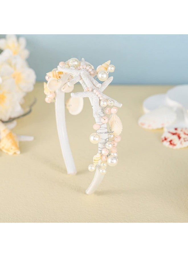 Unicra Nicra Silver Starfish Headband Silver Pearl Bridal Hair Band Sea Shell Hair Hoop Beach Wedding Hair Accessories For Women And Girls - Image 5
