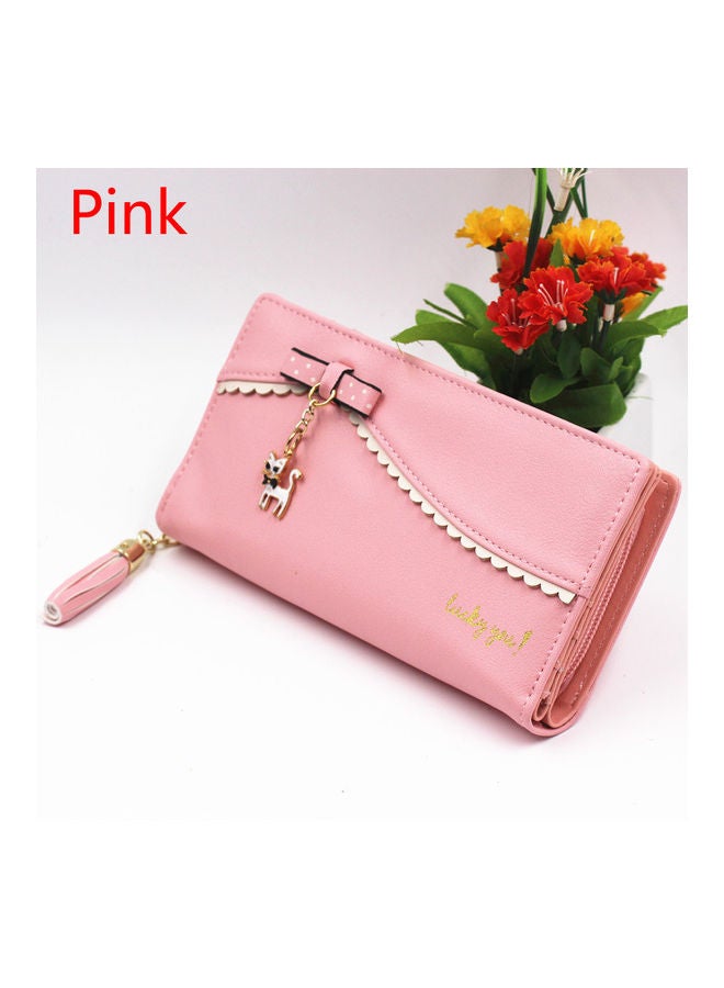 NIBEMINENT Zip Around Wallet Pink 