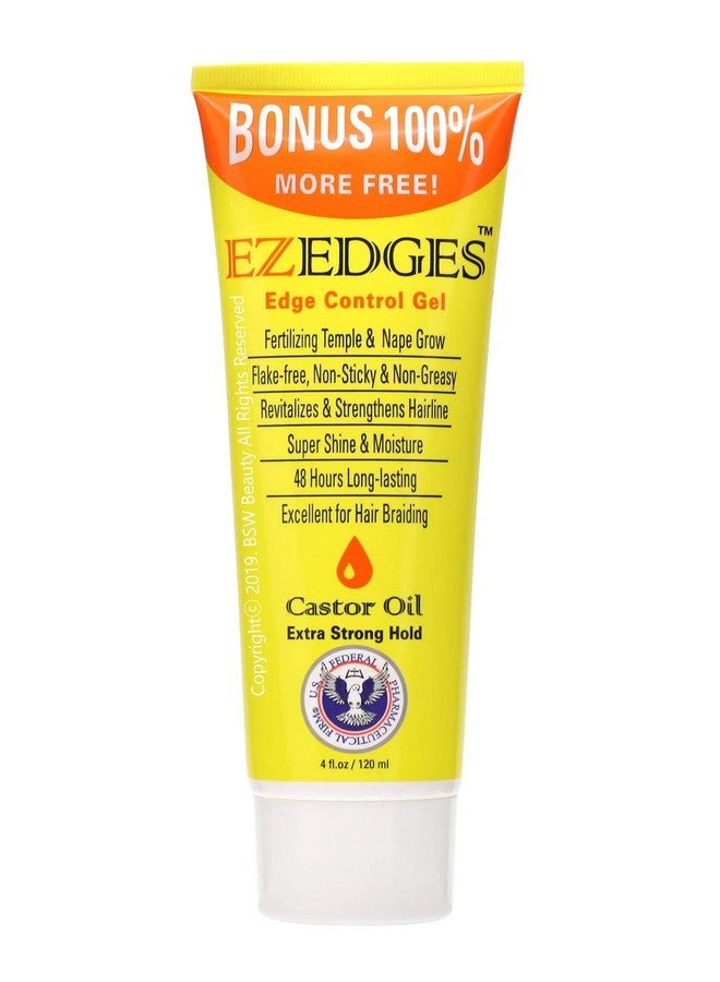 Hair Style Ezedges Edge Control Gel Extra Strong Hold (Castor Oil) 4 Oz.