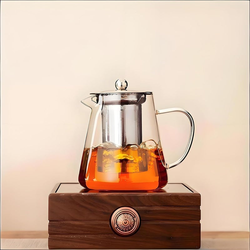 Eworld Glass Teapot Set with Infuser, Stovetop Safe Borosilicate Kettle with 4 Glass Cups - Image 5