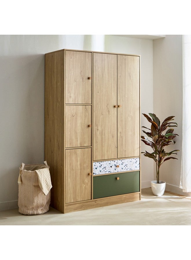 Home Box Fern 5-Door Wardrobe with 2 Drawers 55 x 200 x 120 cm - Image 1