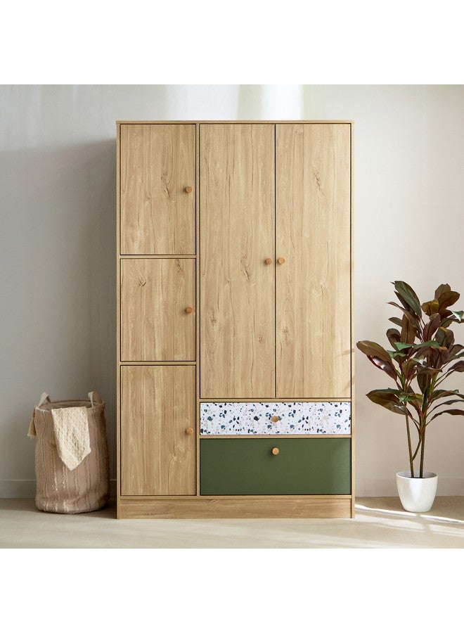Home Box Fern 5-Door Wardrobe with 2 Drawers 55 x 200 x 120 cm - Image 2