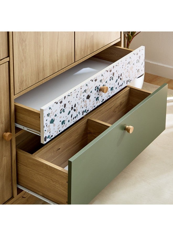 Home Box Fern 5-Door Wardrobe with 2 Drawers 55 x 200 x 120 cm - Image 5