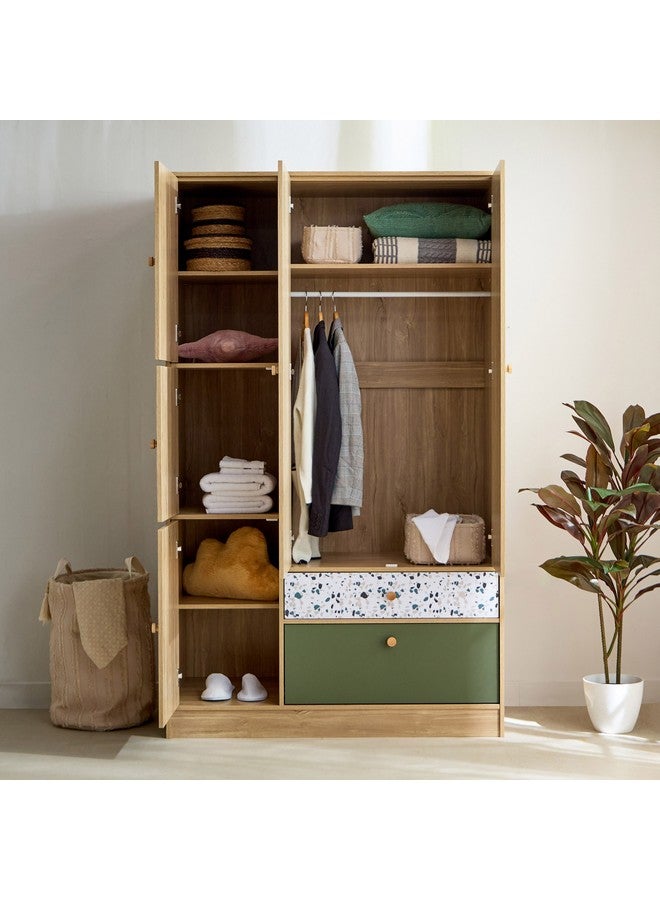 Home Box Fern 5-Door Wardrobe with 2 Drawers 55 x 200 x 120 cm - Image 3