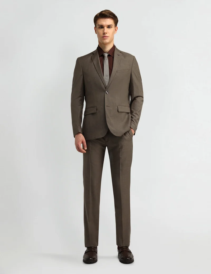 Arrow Brown Self-design Tailored Fit Suit for Men | Best Price UAE