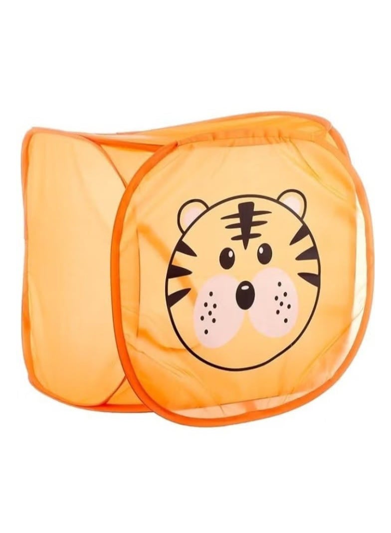 Multifunctional foldable organizing basket for toys and laundry - orange - Image 1