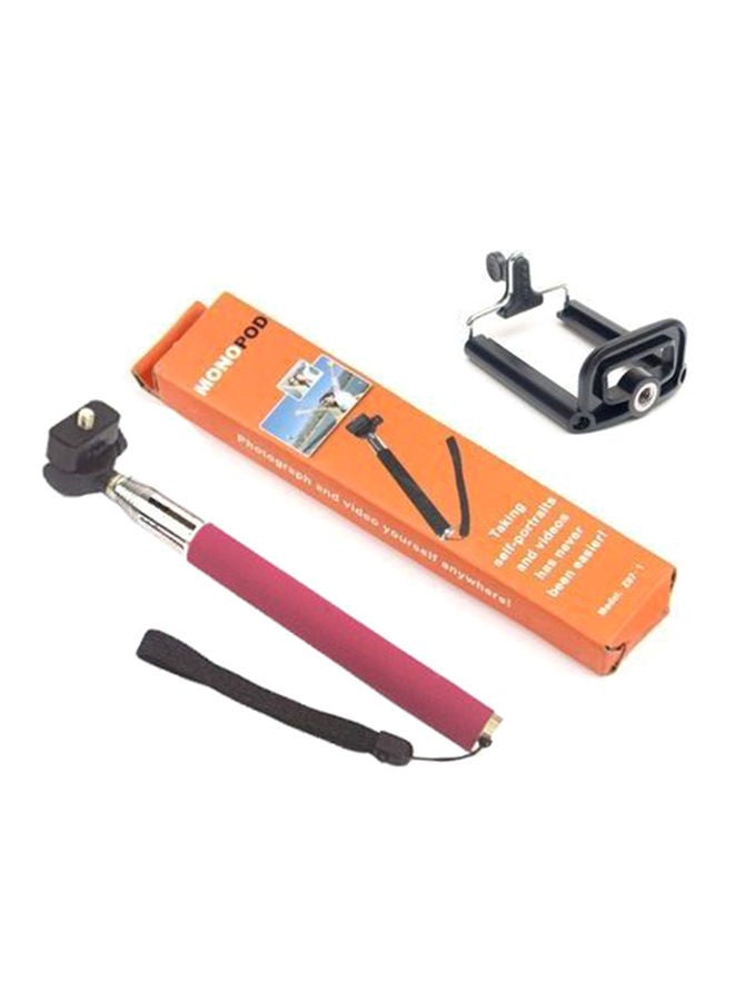 NIBEMINENT Selfie Black Monopod Extendable Handheld Holder Bluetooth Remote Control Shutter White