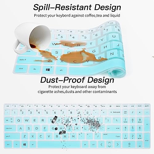 Vnj Accessories Premium Keyboard Cover Protector for New Hp Pavilion 15-Eh 15-Eg 15-Er Series Laptop - Gr. Mint - Green - Image 4
