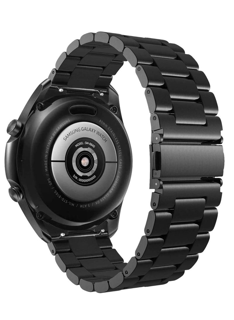 Dado - Band Compatible With Samsung Galaxy Watch 3 45mm No Gap Zero Gap Stainless Steel Quick Release Watch Band Metal Strap - Image 1