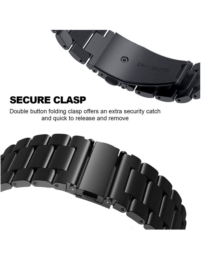 Dado - Band Compatible With Samsung Galaxy Watch 3 45mm No Gap Zero Gap Stainless Steel Quick Release Watch Band Metal Strap - Image 1