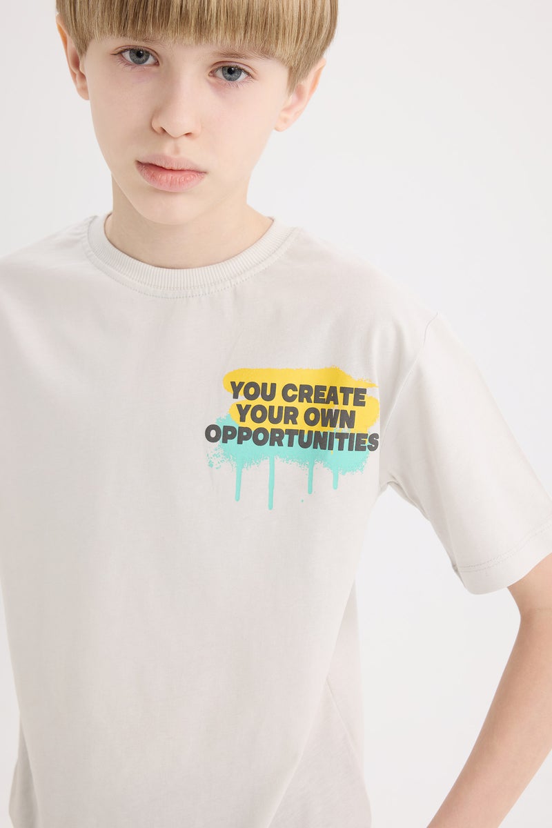 Boy Crew Neck Printed Short Sleeve T-Shirt