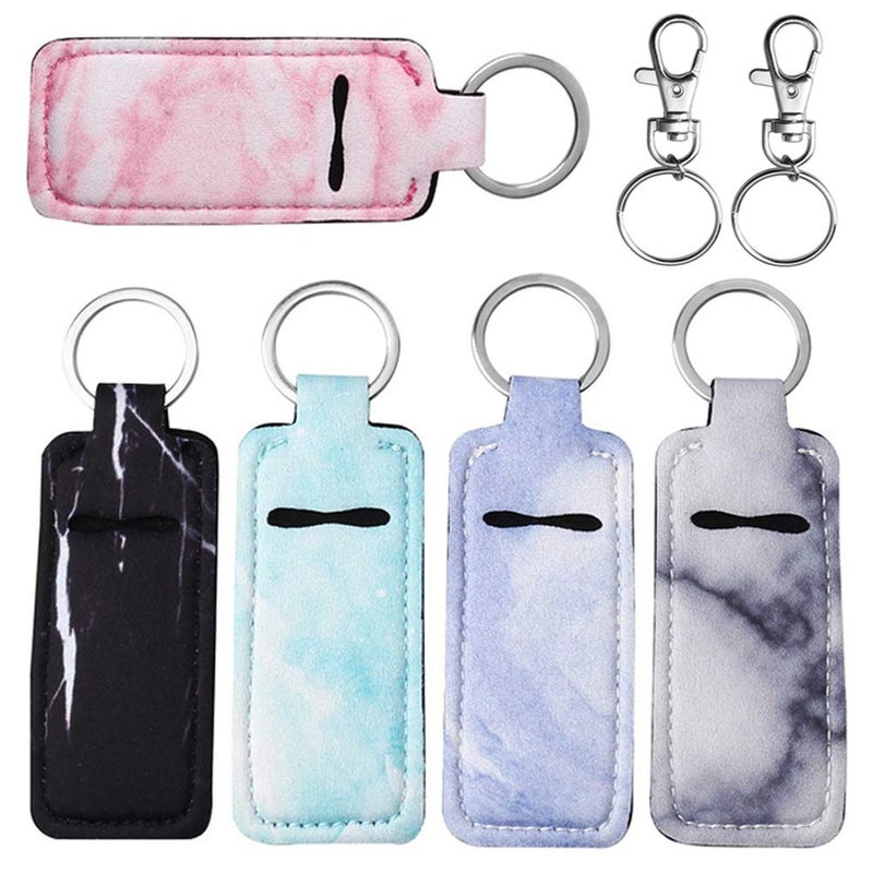 Pengxiaomei 5 Pcs Chapsticks Holder Keychain Stocking Stuffers for Teen Girls Women Lip Balm Holder Chapsticks Keychain Holder for Lipstick - Image 1